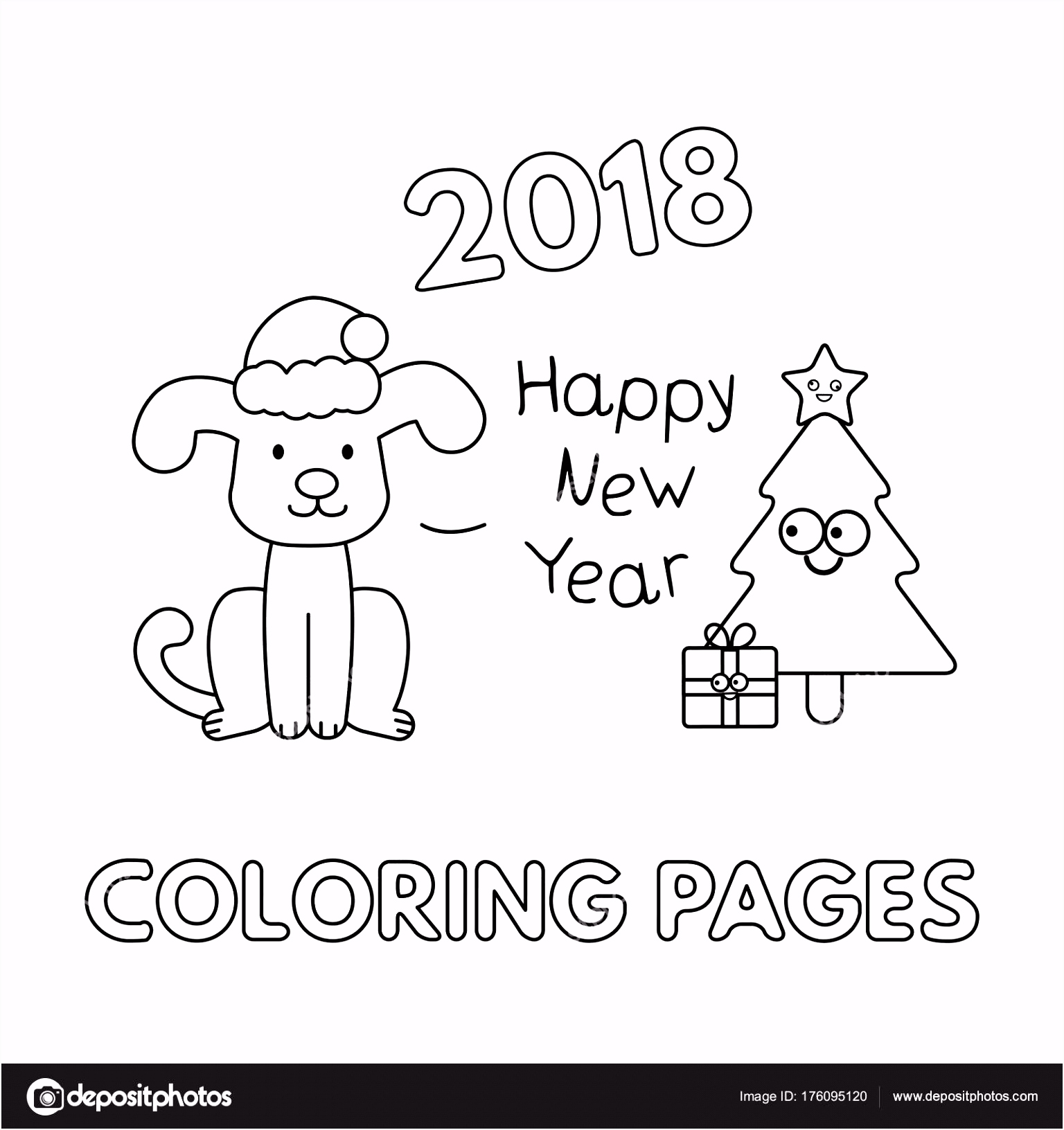 Kerst Kleurplaten Kerstboom Kerst Kleurplaten Met Cartoon Hond — Stockvector © Roman Volkov E1ua53eaw3 Cmdghviksh