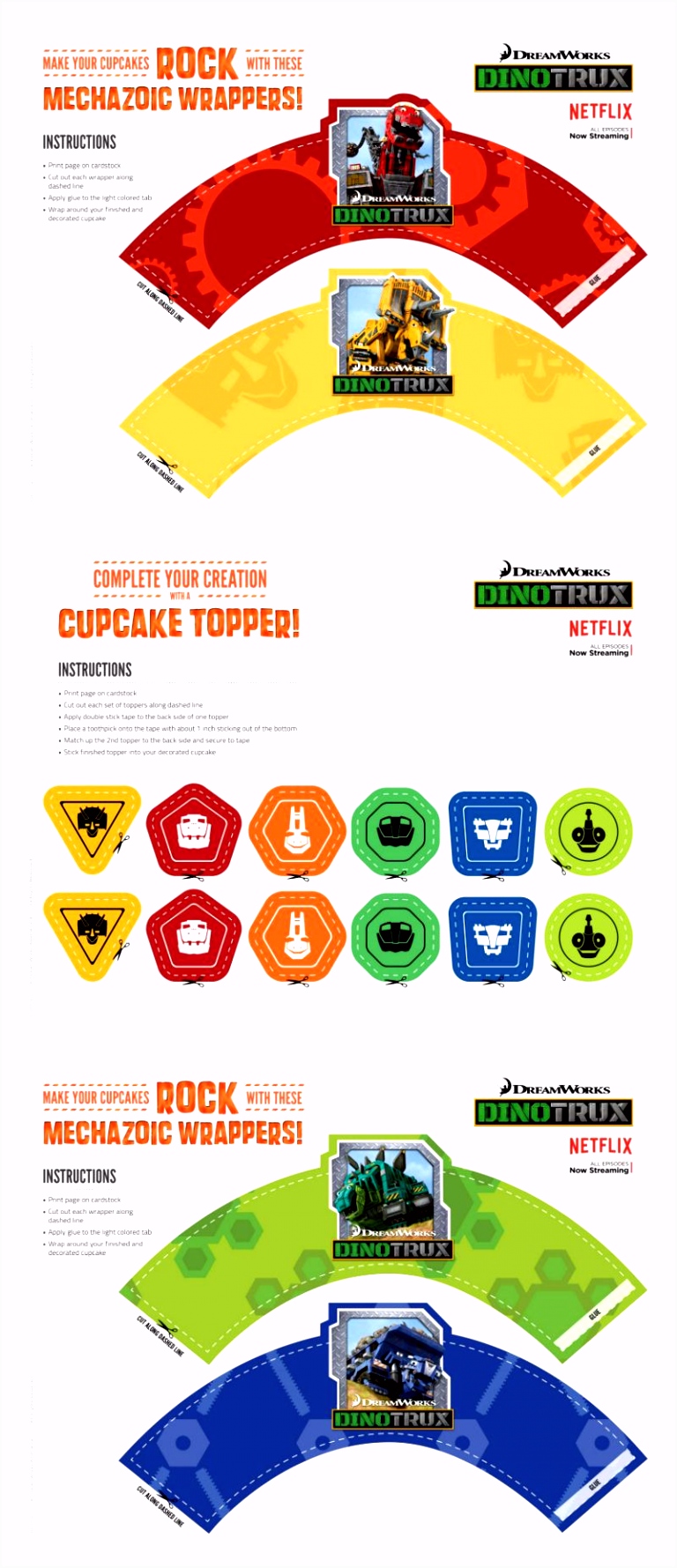 Kleurplaten Dinotrux Free Printable Dinotrux Cupcake Kit X2ra91ogj2 Ouwt65c4n6
