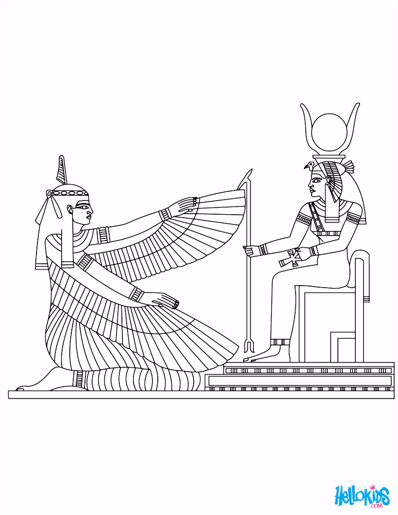 Kleurplaten Egypte Dagelijks Leven Maat &amp; isis Egyptian Goddess &amp; Gods Coloring Page C0by47eak9 A2iemhtafv