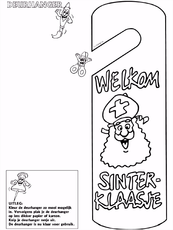 Kleurplaten Sinterklaas Deurhanger Welkom Sinterklaas Deurhanger Knutselpagina Knutselen R3iw78hih1 Vsrju2xiz6