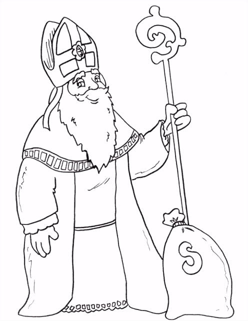 Sinterklaas Kleurplaat Makkelijk Sint T3bh53yah0 M0ysm0kjy0