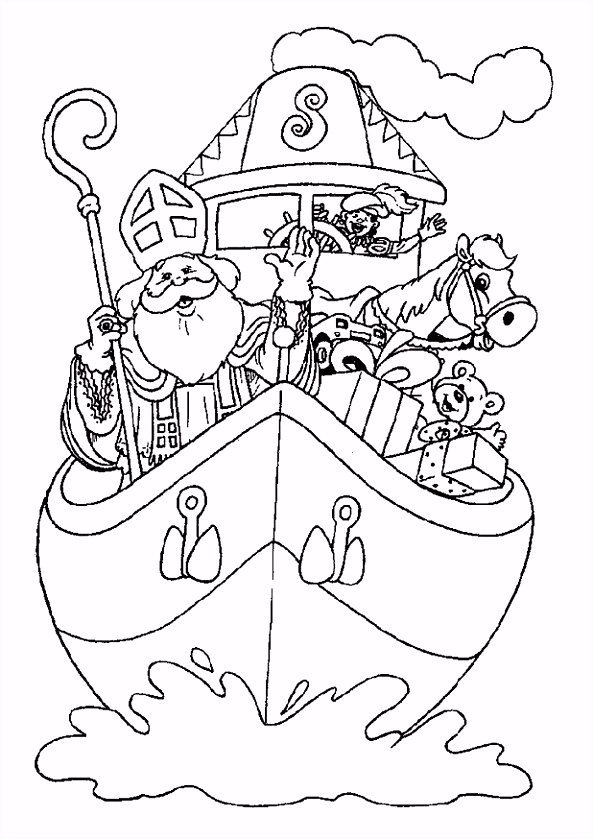 Sinterklaas Stoomboot Kleurplaat ARCHIDEV