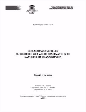GESLACHTSVERSCHILLEN BIJ KINDEREN MET ADHD OBSERVATIE IN DE