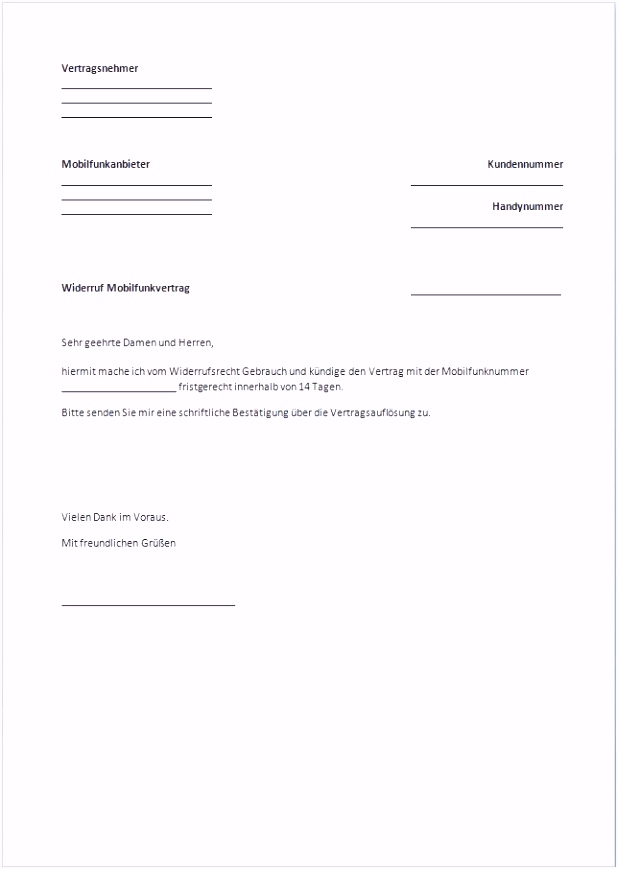 Die Fabelhaften Vertrag Widerrufen Muster