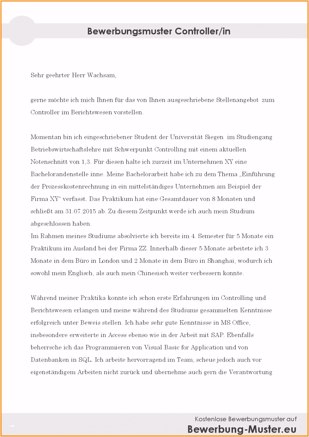 9 bewerbung bachelorarbeit muster