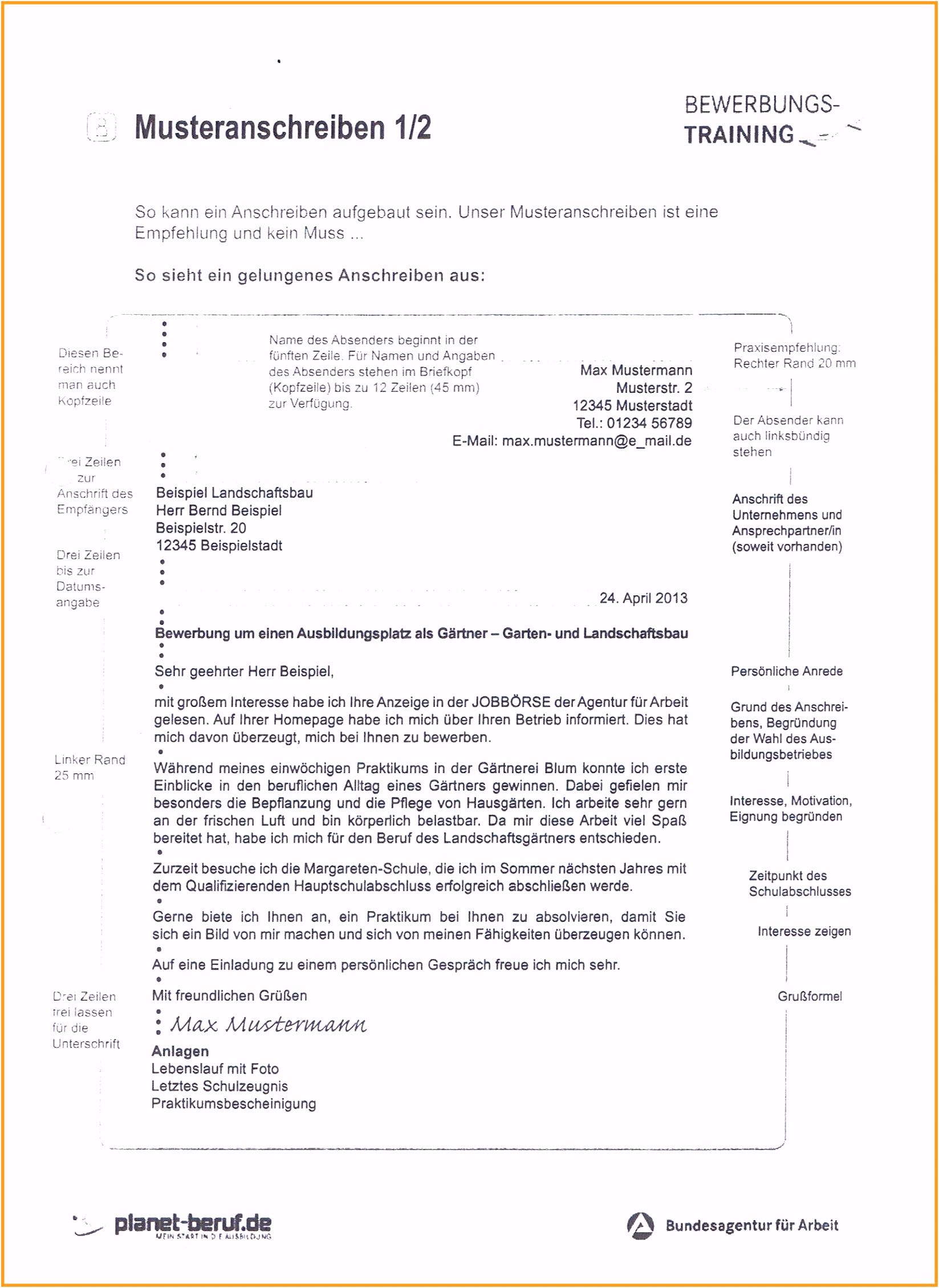 Inspirierende Bewerbung Jahrespraktikum Muster