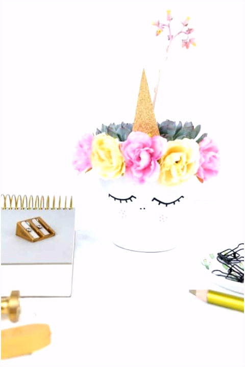 Einhorn Blumentopf DIY geburtstag Pinterest