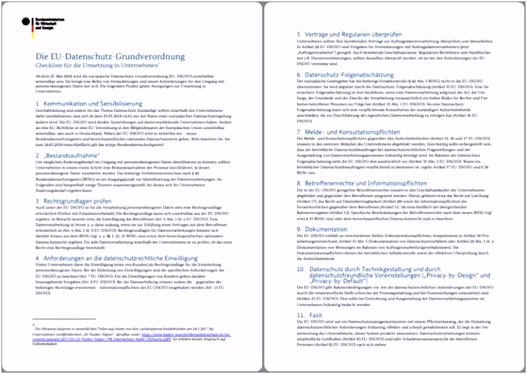 Datenschutz Grundverordnung 2018 Checkliste Download