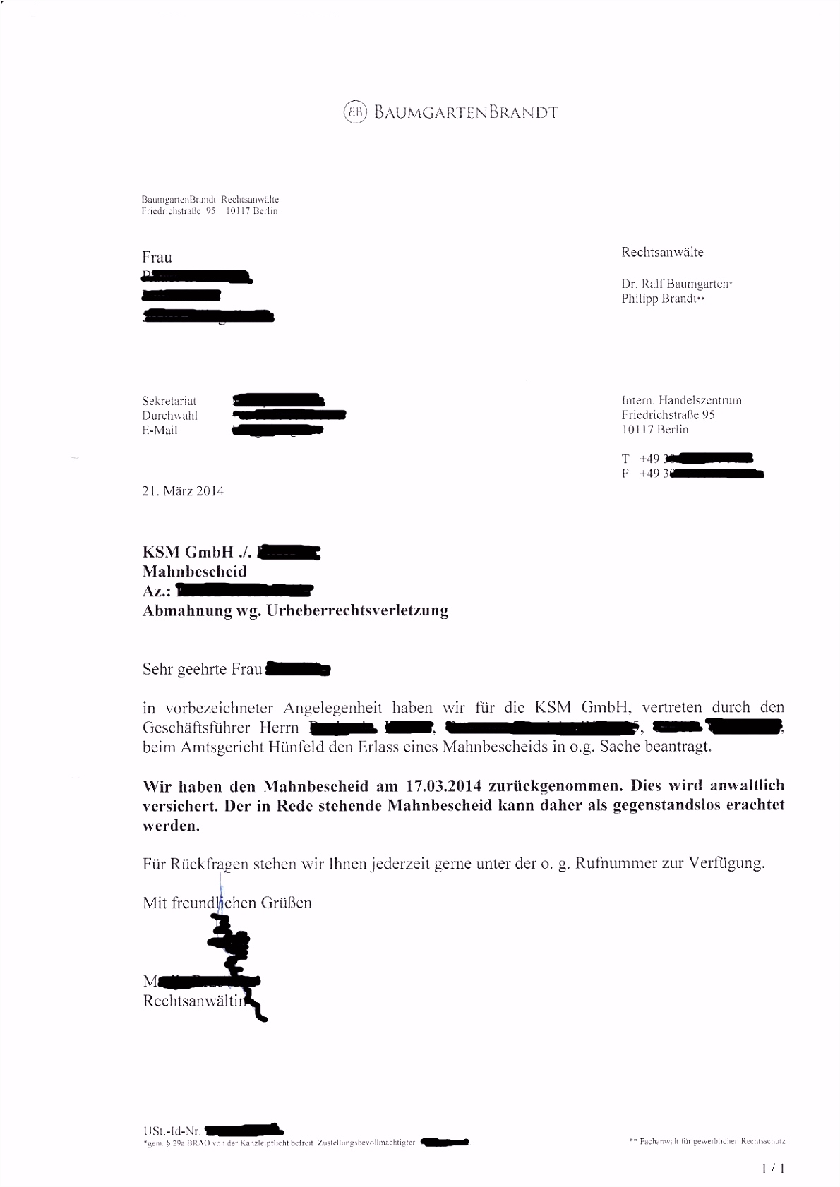 Waldorf Frommer Abmahnung 2018 Basic Unglaubliche Mitgliedsantrag