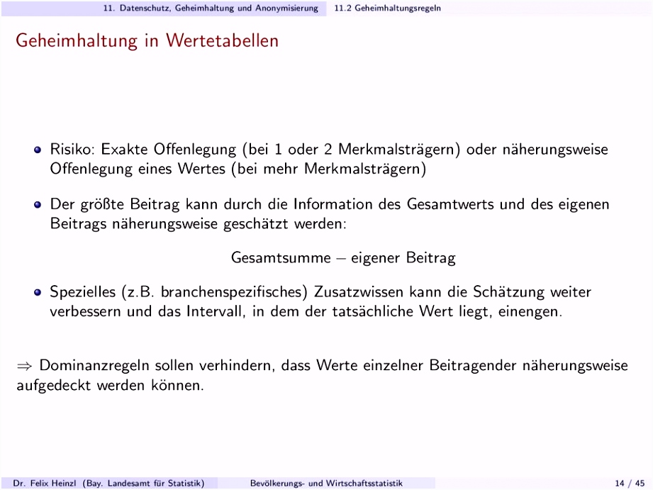 11 Datenschutz Geheimhaltung und Anonymisierung PDF