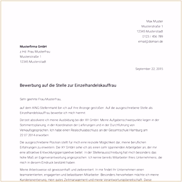 Einzigartiges Einzelhandelskaufmann Bewerbung