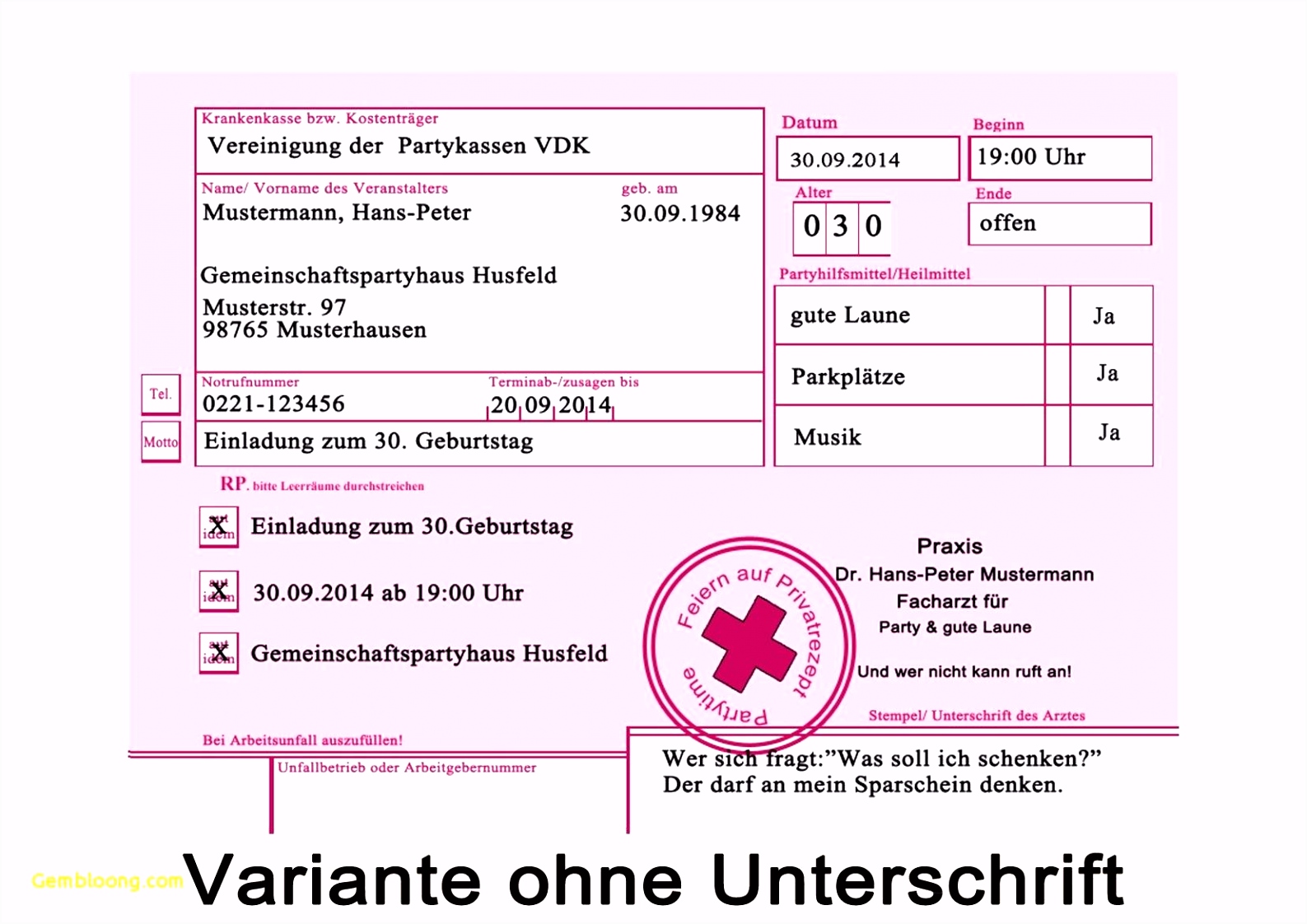 Muster Einladung Geburtstag