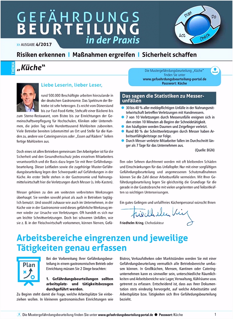 Gefährdungsbeurteilung Küche