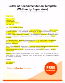 Letter of Re mendation Guide 8 Samples & Templates