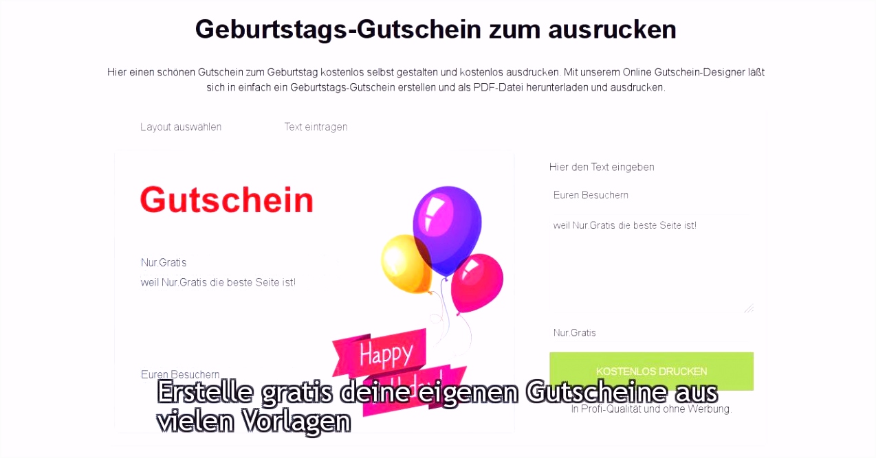 Gutschein Geburtstag Vorlage Kostenlos