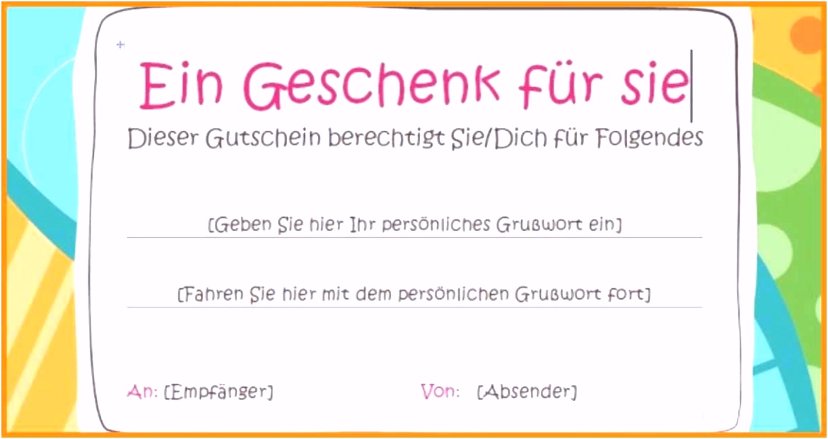 Gutschein Geburtstag Vorlage Word