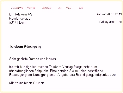 19 kündigung telefon muster
