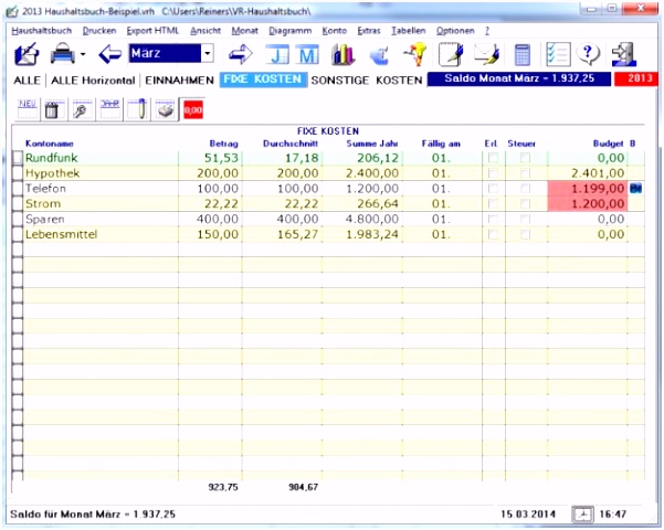 Die Erstaunliche Haushaltsbuch Excel Vorlage Kostenlos