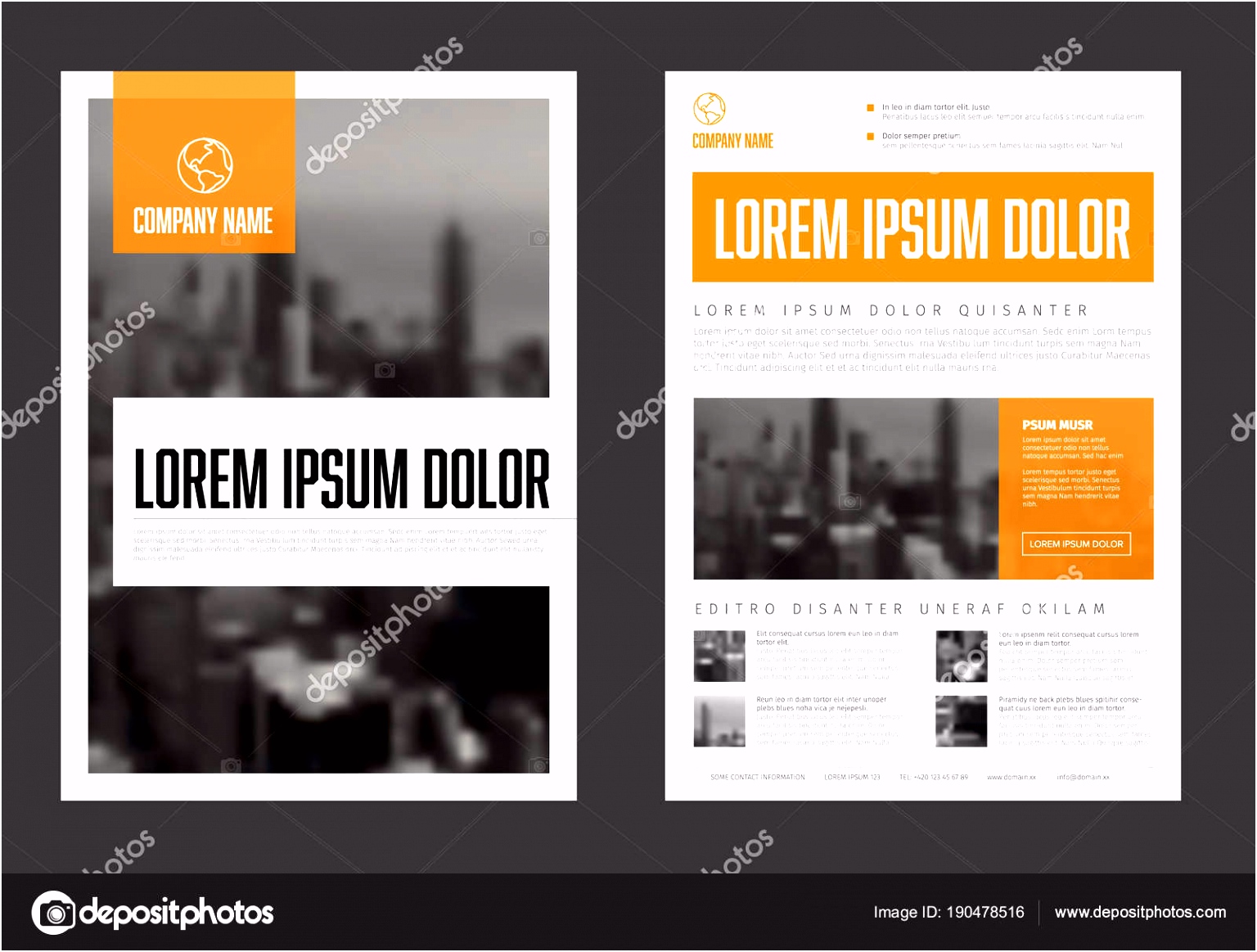 Moderne Orange Business Imagebroschüre Flyer Design Vektor Vorlage