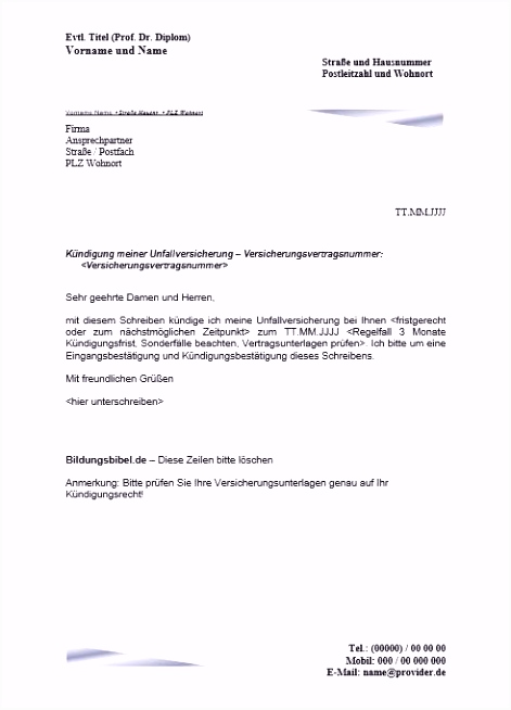 Kostenlose Kündigungsvorlagen Briefvorlagen und Vollmachten Part 133