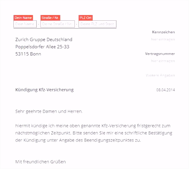 Die Erstaunliche Versicherung Kündigen Vorlage Word