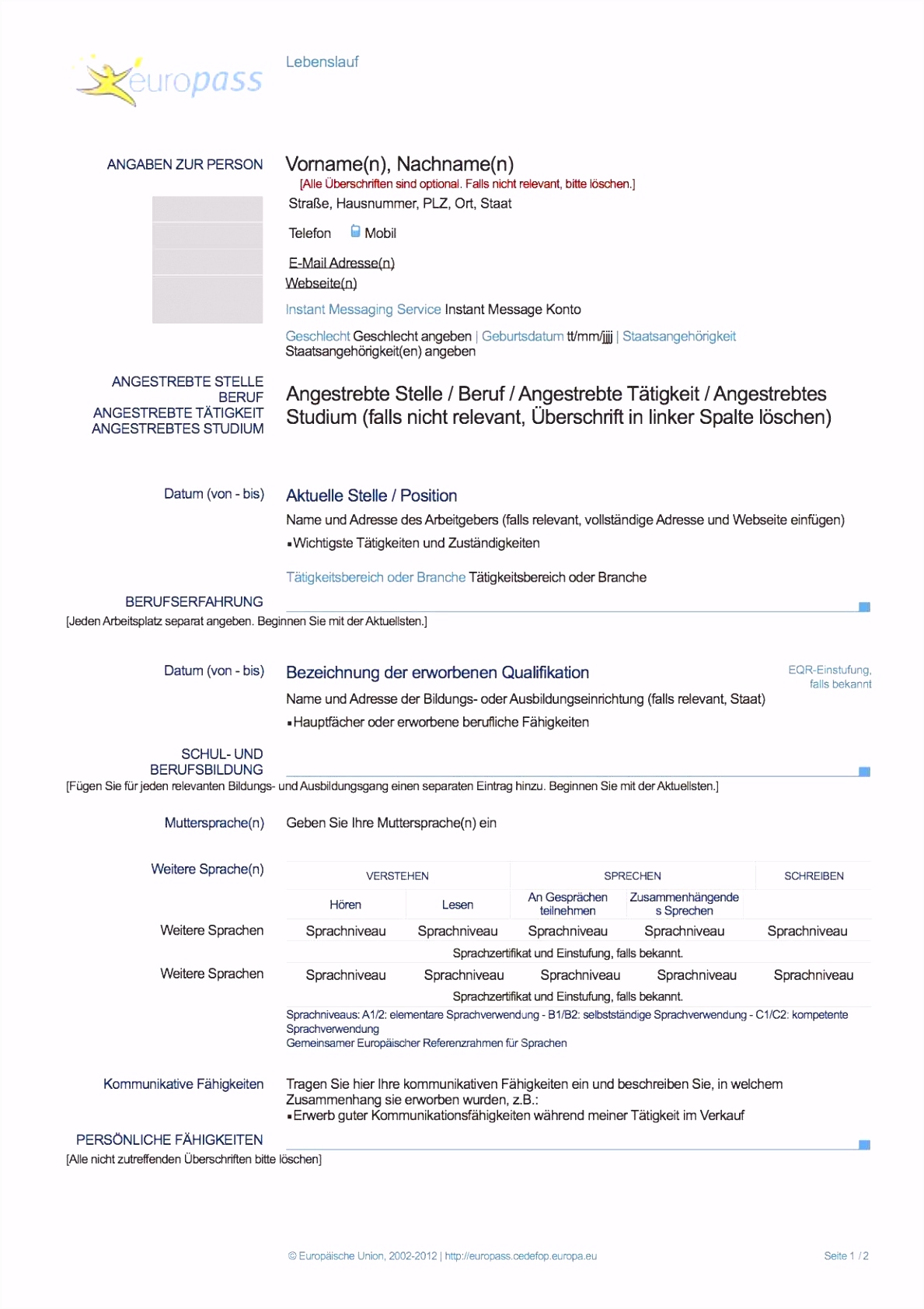 13 tabellarischer lebenslauf muster pdf