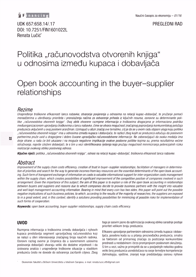 Value Chain Analysis in Interfirm Relationships A Field Study