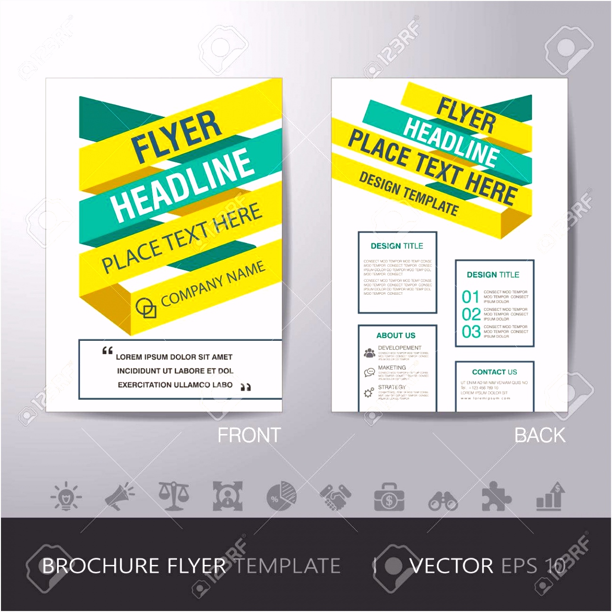 Gelb Grün Business Broschüre Vorlage Flyer Design Layout Im A4