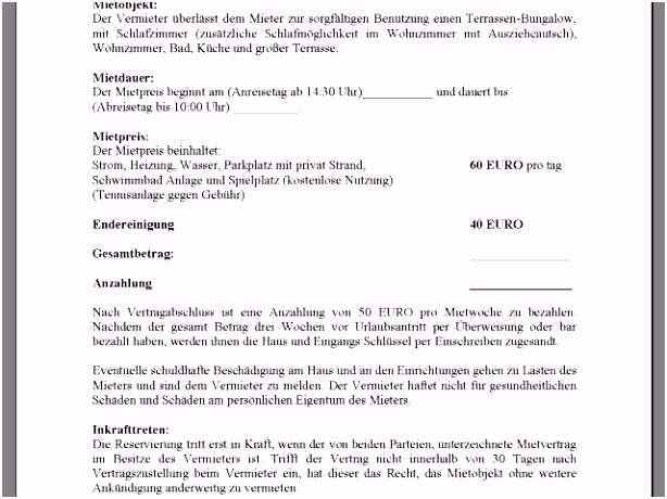 Mietvertrag Haus Kostenlos Vorlage Nebenkostenabrechnung Excel