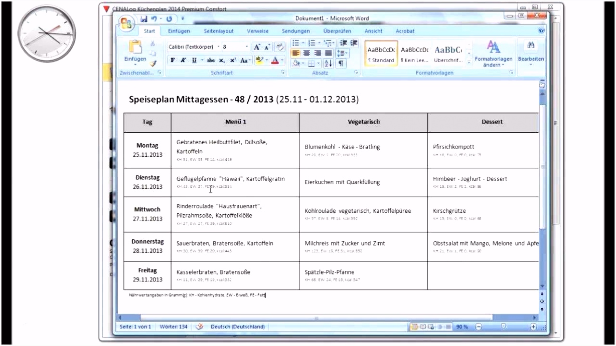 15 speiseplan vorlage excel