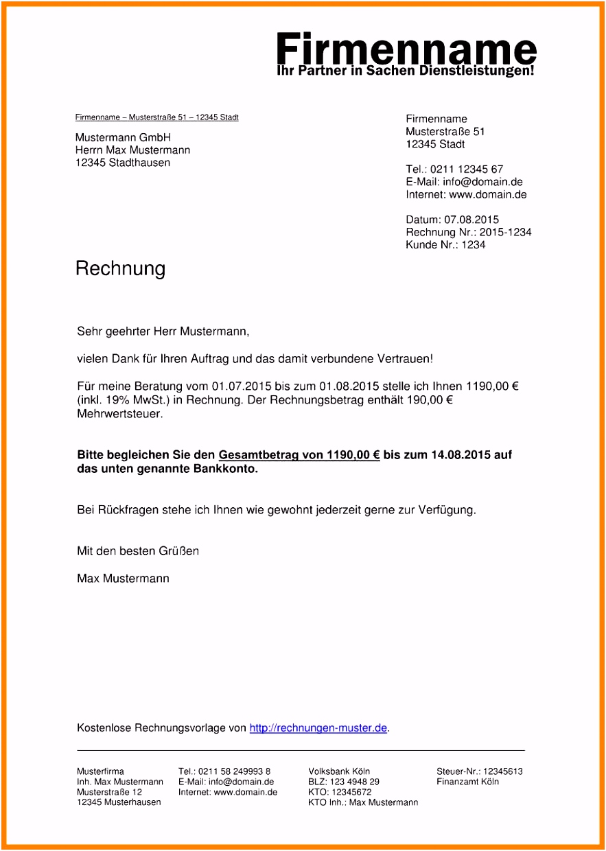 13 rechnung ausstellen vorlage
