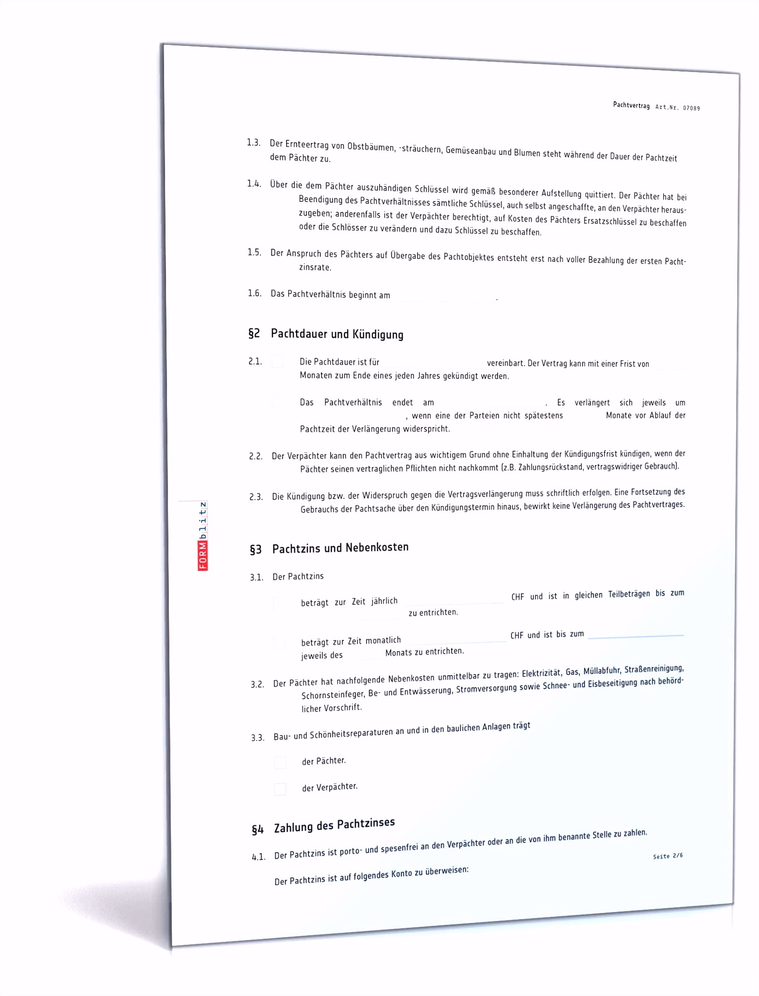 Inspirierende Pachtvertrag Landwirtschaft Muster Word