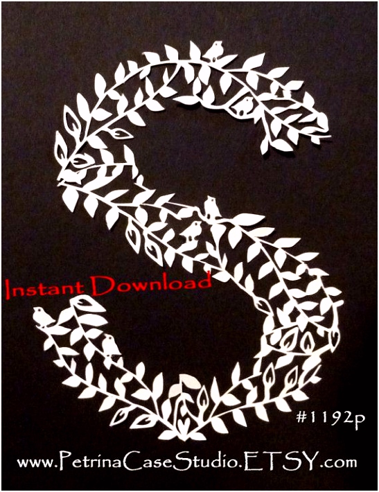 Papercut letter S Cut your own Papercut by PetrinaCaseStudio $10 98