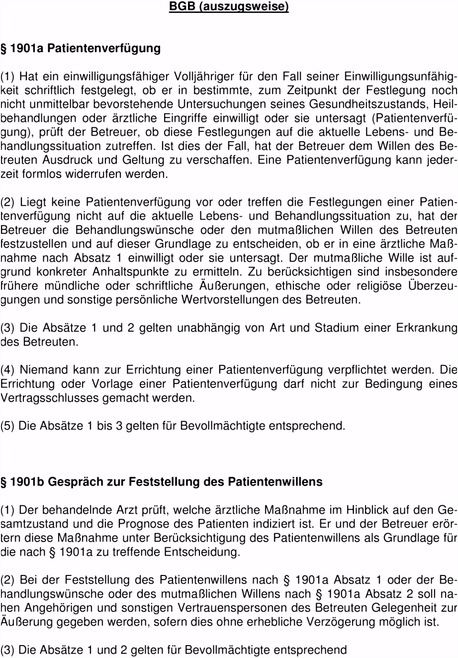 Patientenverfügung Ich wohnhaft 1 Persönliche Anmerkungen zu