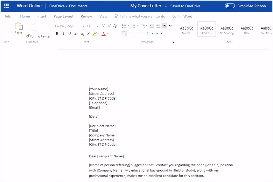 Free Cover Letter Templates for Microsoft Word