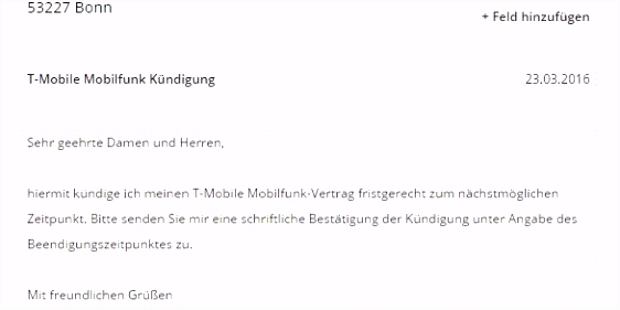 Internetvertrag Kndigung Vorlage Download ChipTonline Kündigung