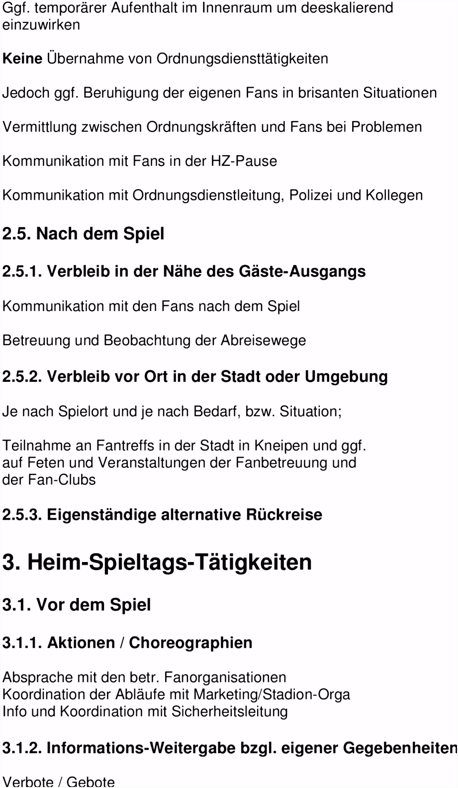 I Das Nationale Konzept für Sport und Sicherheit Am Anfang steht