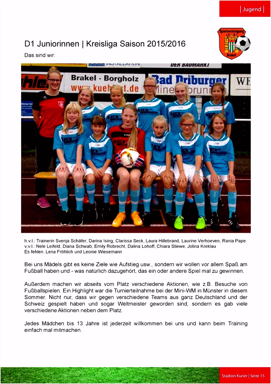 Stadion Kurier Jugend Schiedsrichterlehrgang Das sind wir Aktuell