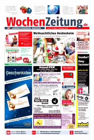 WochenZeitung Heidenheim KW 49 18 by WochenZeitung SonntagsZeitung