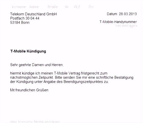 O2 Dsl Faxnummer T Mobile Vertrag Kündigen Fax Nr