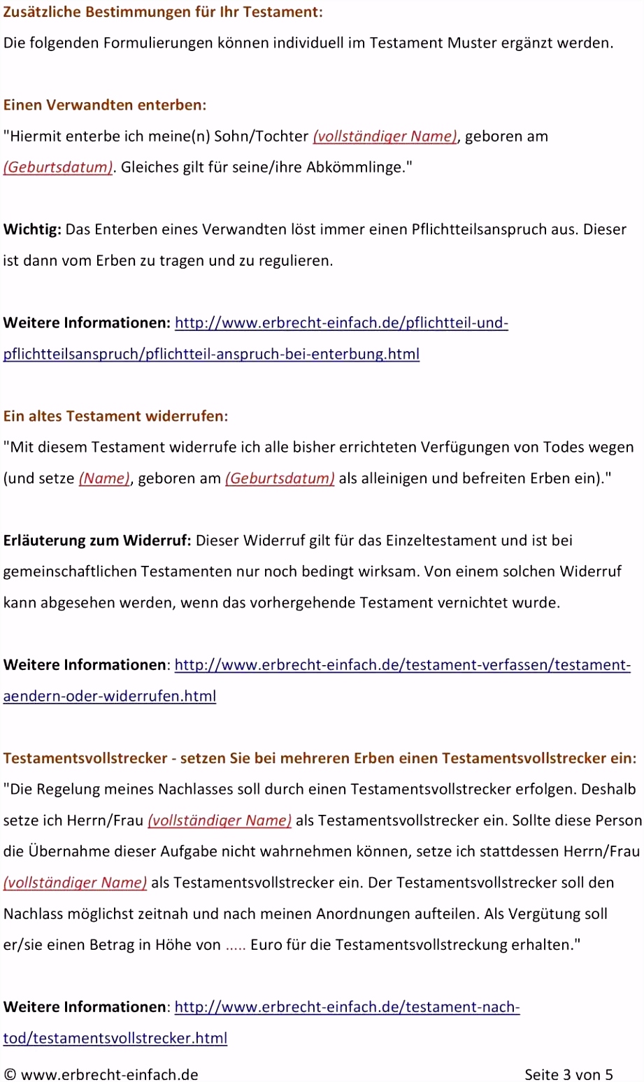 Testament Vorlage Kostenlos Pdf Luxus Testament Vorlage Kostenlos
