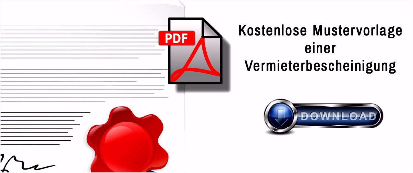 Vermieterbescheinigung Muster 2019 pdf Vorlage bei Einzug