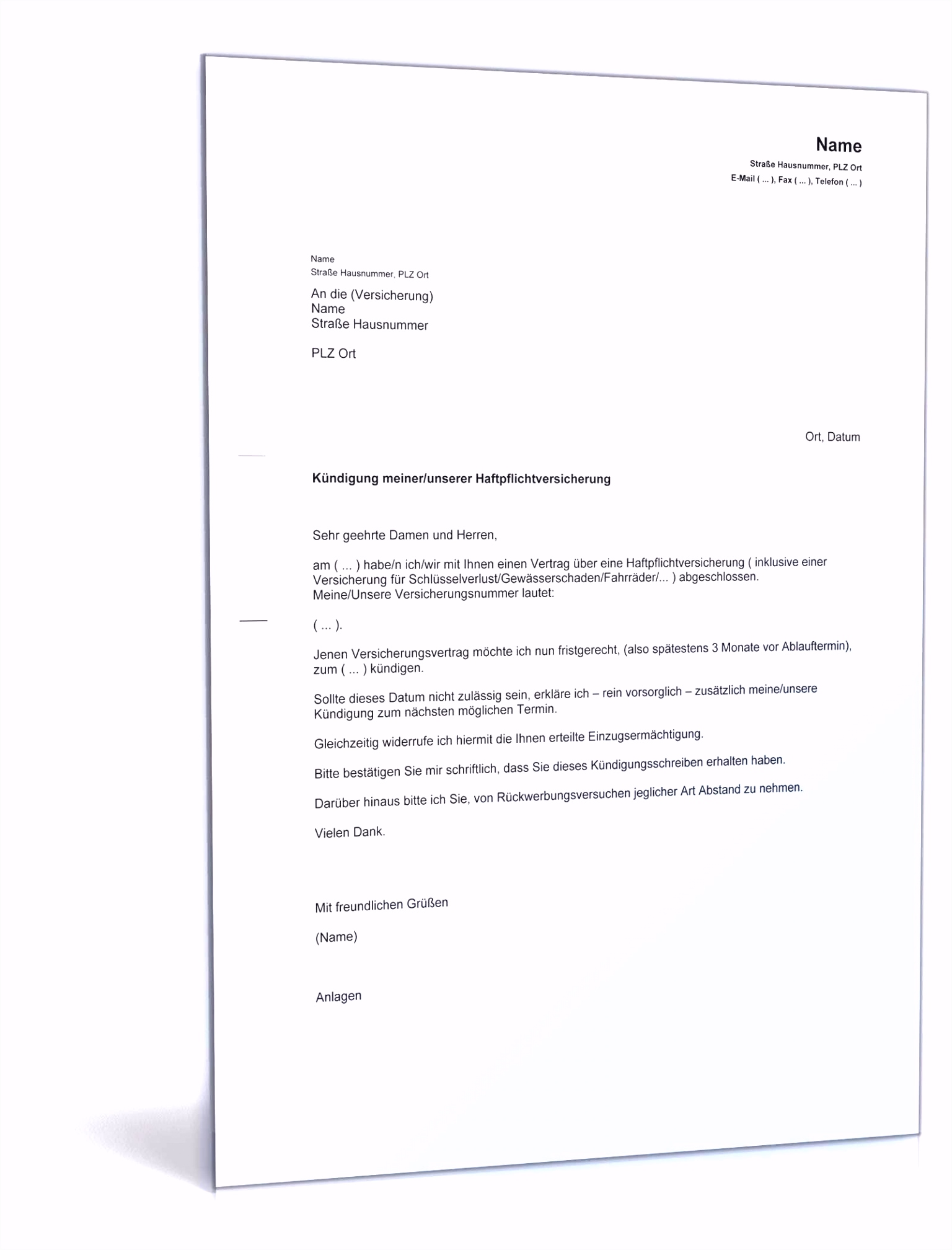 Sammlungen Von Kfz Versicherung Kündigen Carsen