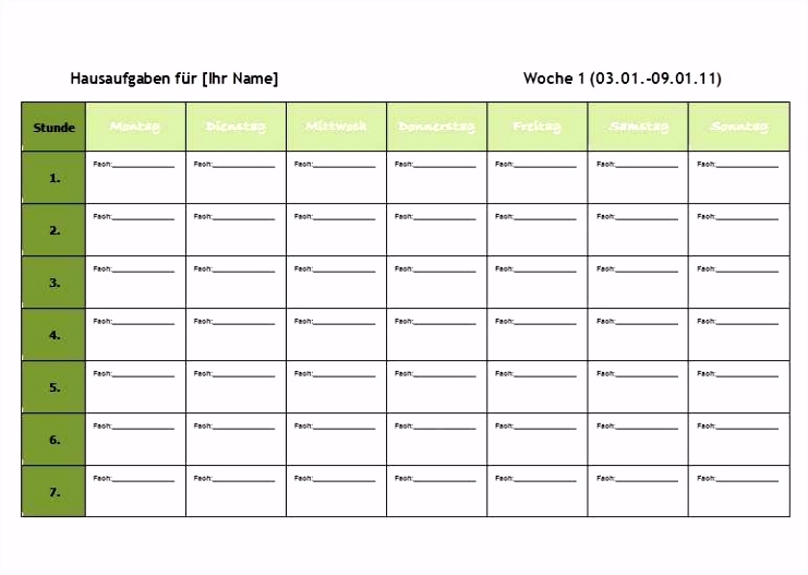 15 wochenplan vorlagen