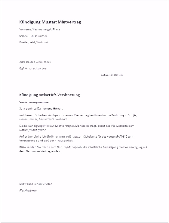Schön Kündigung Wegen Schimmel