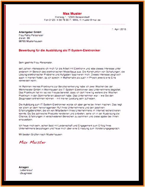 16 anschreiben muster ausbildung