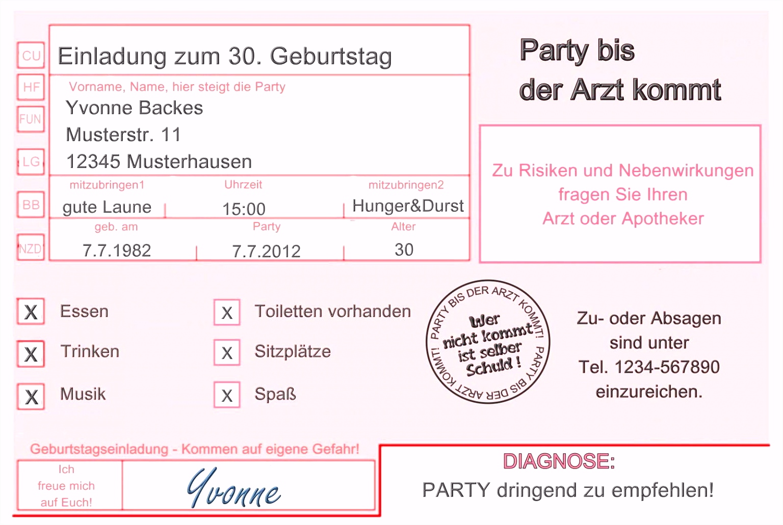 Einladung 30 Geburtstag Muster 30 Geburtstag Feiern Einladung