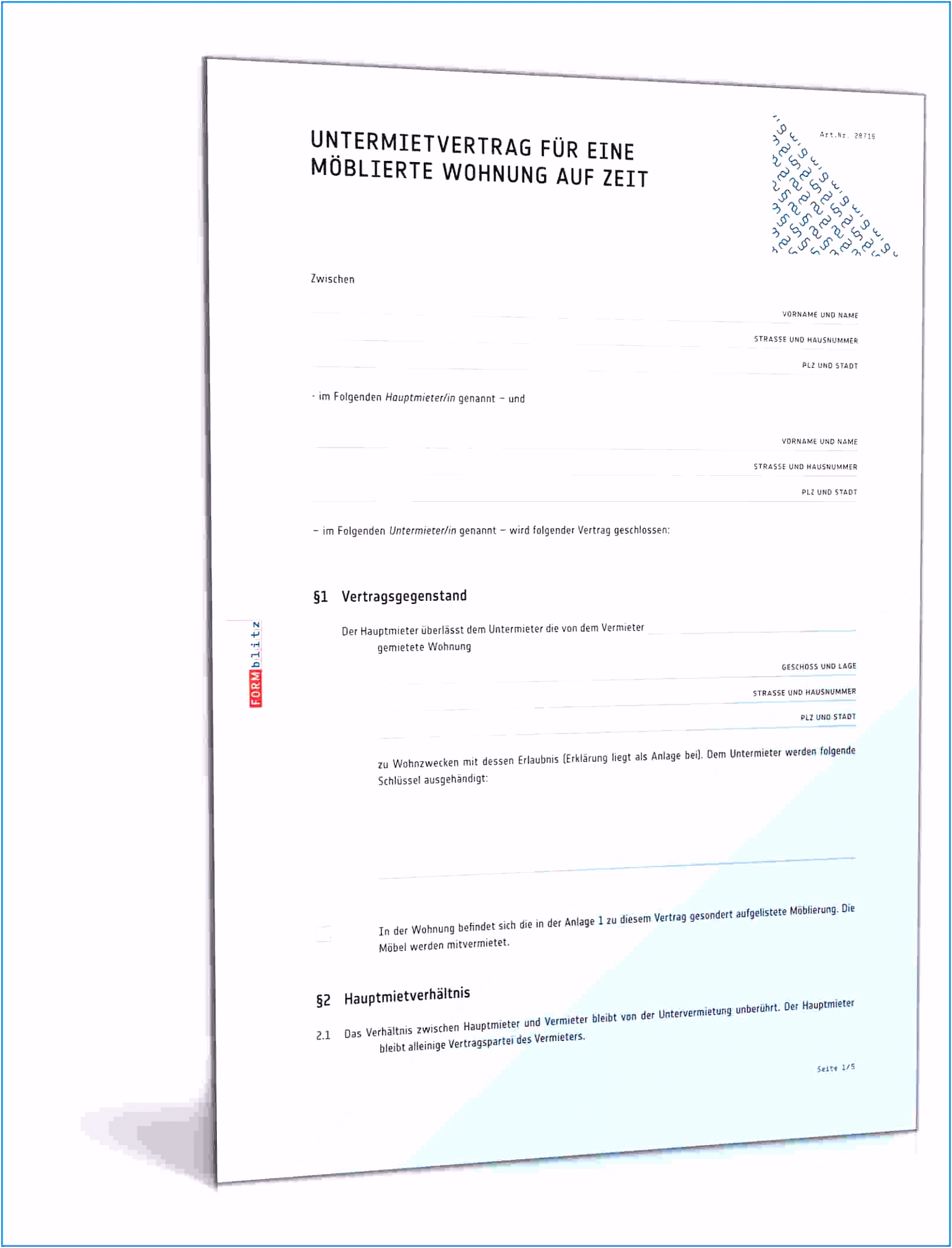 Genial Mietvertrag Muster Wohnung