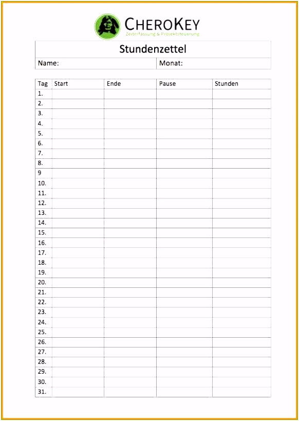 15 stundenzettel minijob excel