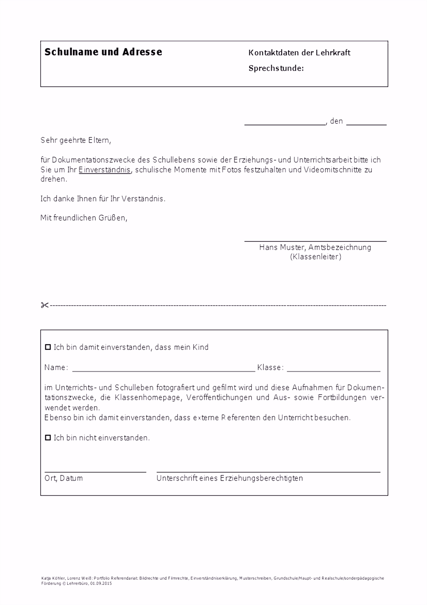25 Faszinierend Einverständniserklärung Pdf Architektur